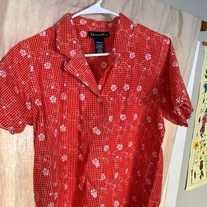 Vintage Denim & Co cotton embroidered cotton shirt